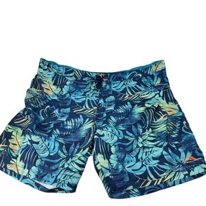 Tommy Bahama Mens Swim Trunks 4XLB Blue Tropical Palm Leaf Mesh Lined Shorts